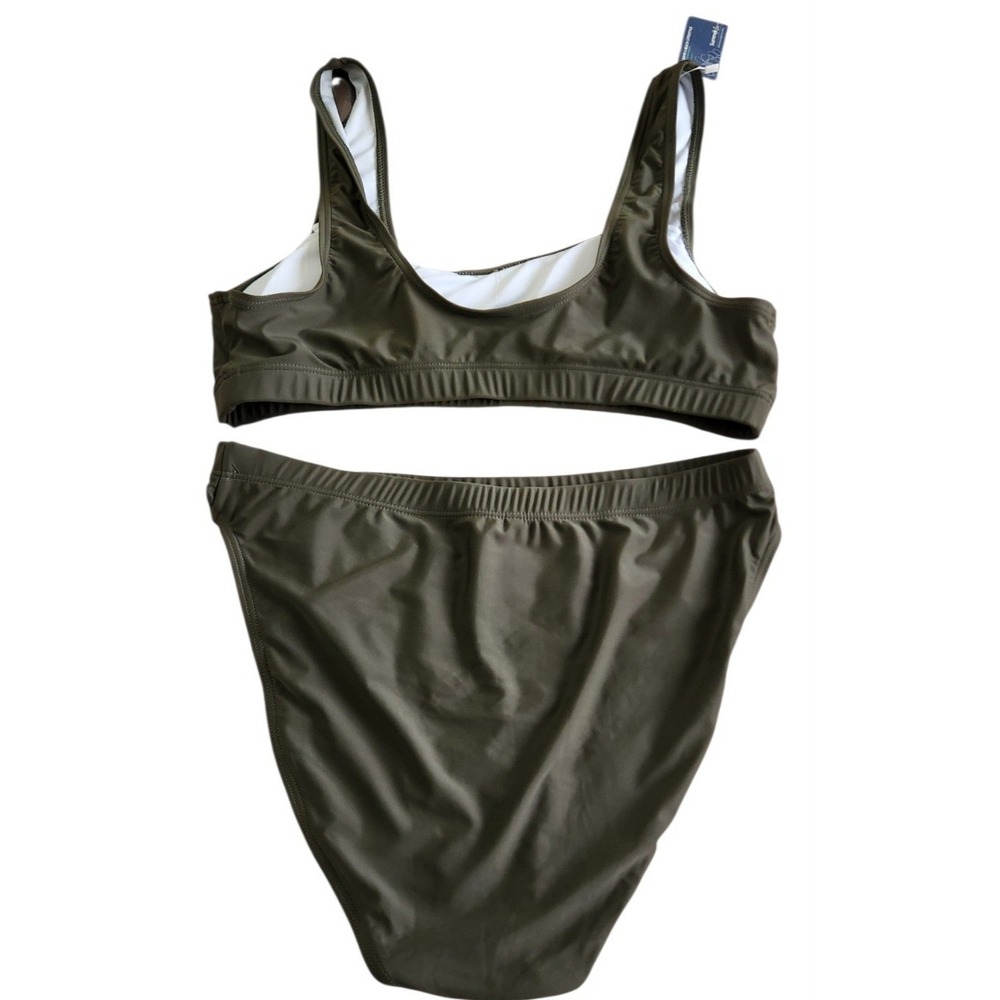 Summer Mae Women's XL Blue Textured High Waist Bikini Swimsuit 2 Piece NWT
